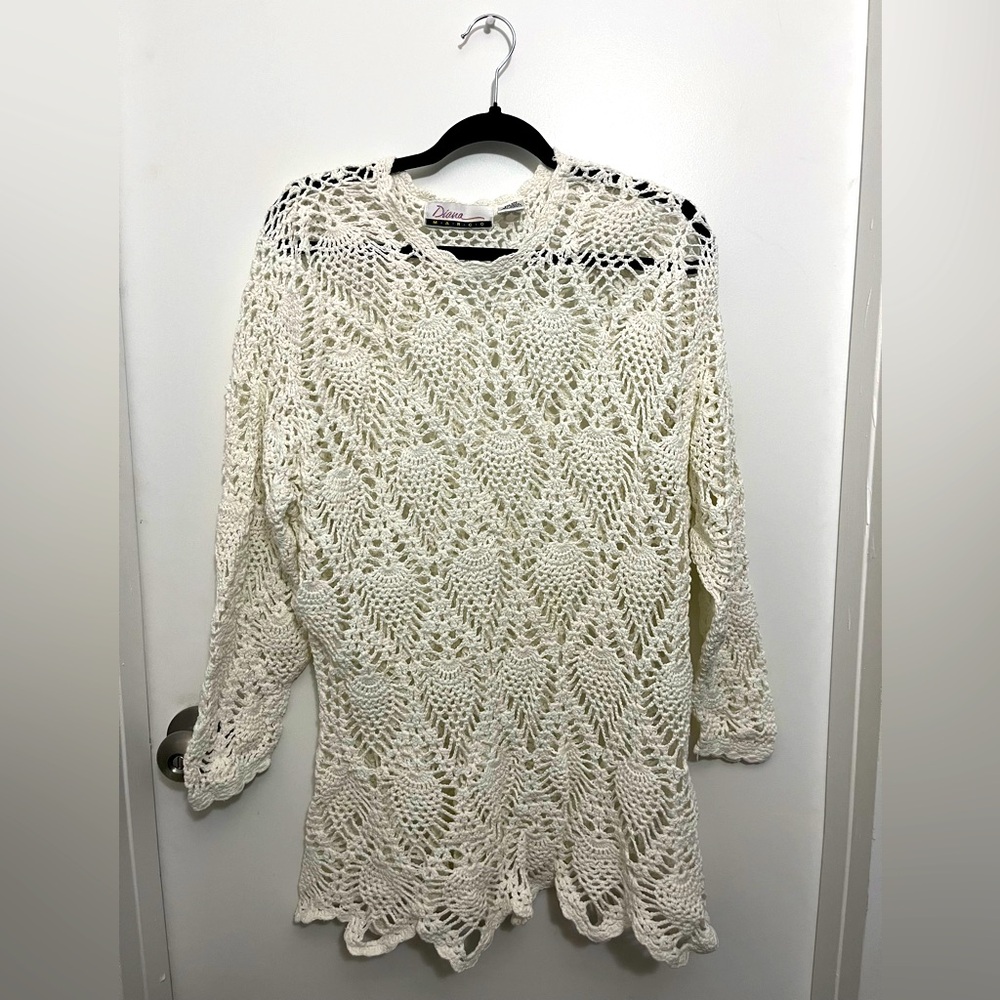 Vintage Diana Marco Crochet Sweater One Size